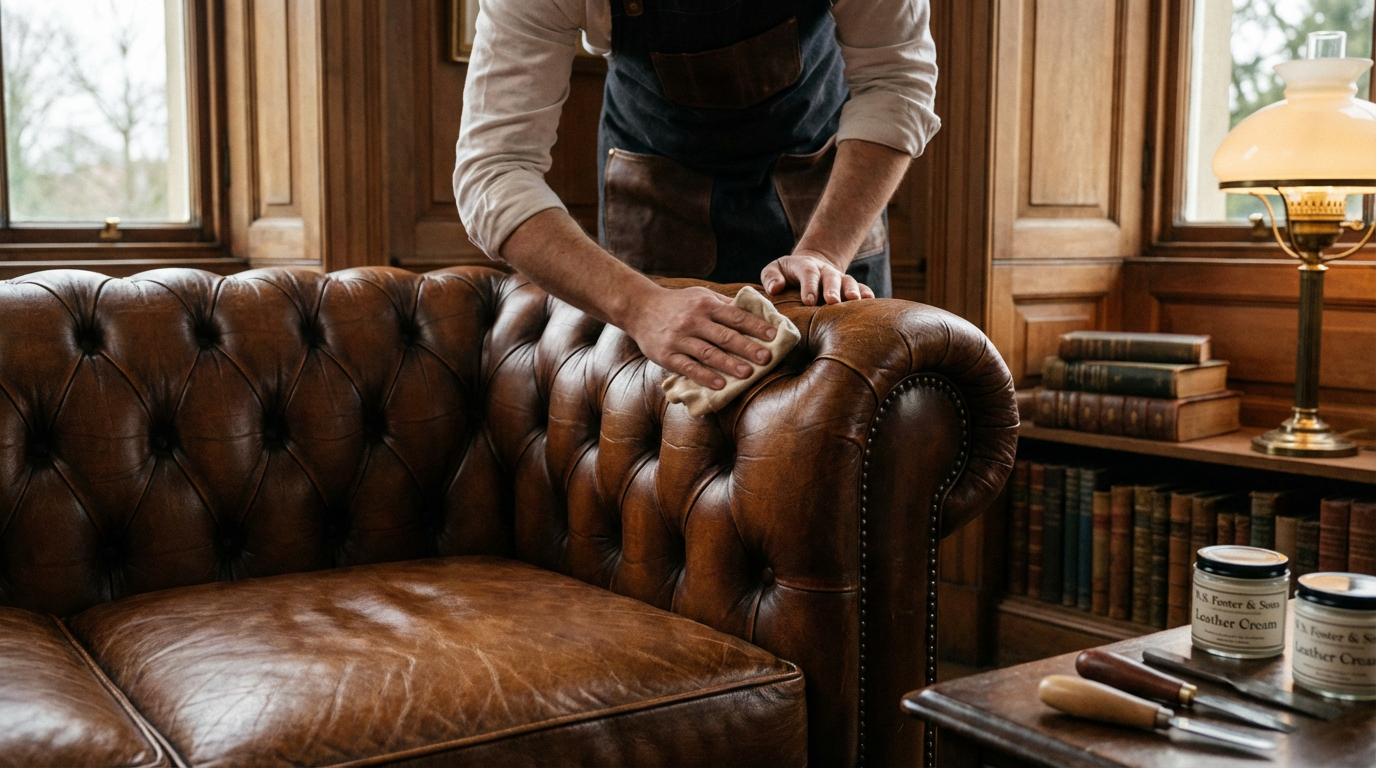 Leather sofa cleaning and restoration